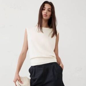 NWT Banana Republic Factory Merino Wool Sweater Shell in Snow Day Size XS